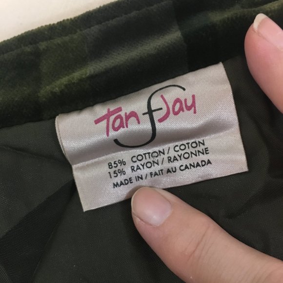 Tan Jay Green Velvet Skirt Suit, Jacket Blazer, Open Front,‎ sz 12, 28 waist - Picture 13 of 14